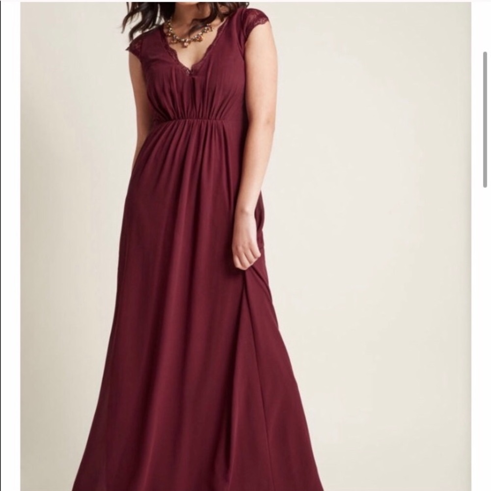 ModCloth Burgundy Wine Formal Floor length dress